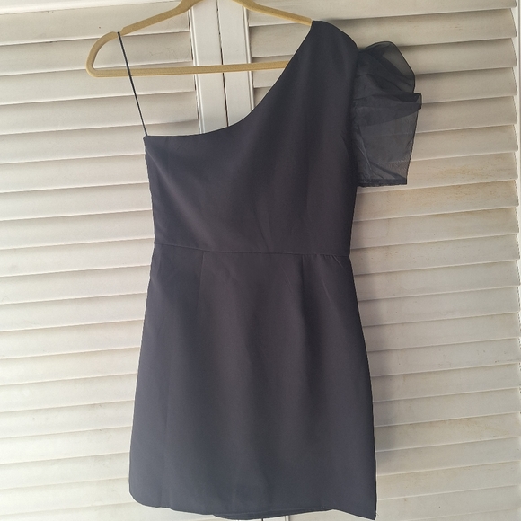 TCEC One Shoulder Asymmetrical Little Black Dress - Picture 8 of 8